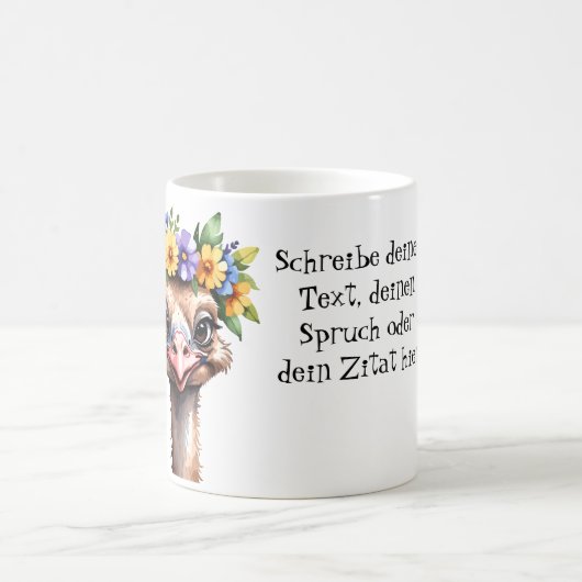 niedlicher Vogel Strauß 7 コーヒーマグカップ (中央)