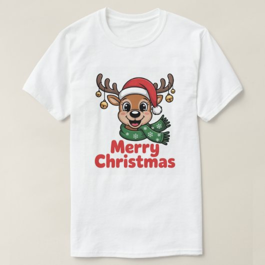 NiedlicherWeihnachtsrentierPulloverMerryChristmas Tシャツ (デザイン正面)