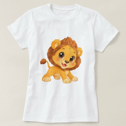 Niedliches Aquarell-Löwenbaby Tシャツ (デザイン正面)