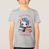 Niedliches Einhorn mit Büchern - Schulkind | トライブレンドTシャツ (正面)