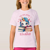 Niedliches Einhorn mit Büchern - Schulkind | Tシャツ (正面)
