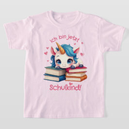 Niedliches Einhorn mit Büchern - Schulkind | Tシャツ