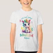 Niedliches Einhorn mit Seifenblasen - Schulkind | トライブレンドTシャツ (正面)