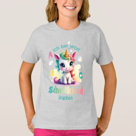 Niedliches Einhorn mit Seifenblasen - Schulkind | Tシャツ