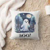 Niedliches Gespenst Geist im Wald Halloween クッション (ブランケット)