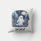 Niedliches Gespenst Geist im Wald Halloween クッション (裏面)