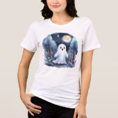 Niedliches Gespenst Geist im Wald Longsleeve  トライブレンドＴシャツ (正面)