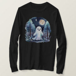 Niedliches Gespenst Geist im Wald Longsleeve  Tシャツ