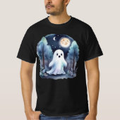 Niedliches Gespenst Geist im Wald Longsleeve  Tシャツ (正面)
