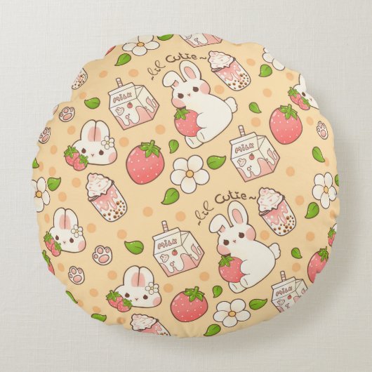 niedliches Hasendesign ラウンドクッション (正面)