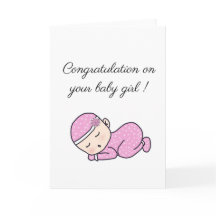 Niedliches neues baby Geburt - Glückwünschskarte K