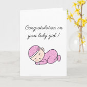 Niedliches neues baby Geburt - Glückwünschskarte K カード (黄色い花)