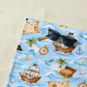 Niedliches Piraten Abenteuer Muster ビーチタオル (インサイチュ)