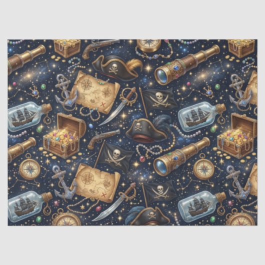 Niedliches Piraten Abenteuer Muster 薄葉紙 (正面)