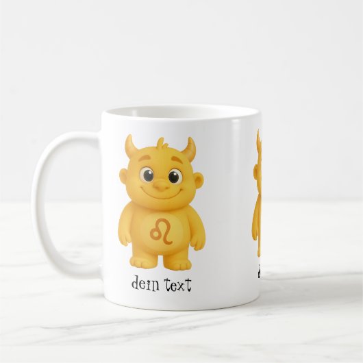 niedliches Sternzeichen Monster Löwe コーヒーマグカップ (左)