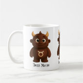niedliches Sternzeichen Monster Stier コーヒーマグカップ (左)
