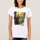 niedliches Waschbär-UFO-Design Tシャツ (正面)