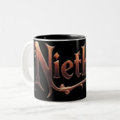 Niethalf nur Text schwarz Tasse ツートーンマグカップ (正面左)