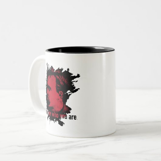 Nietzscheの引用文の哲学のマグ ツートーンマグカップ (正面左)