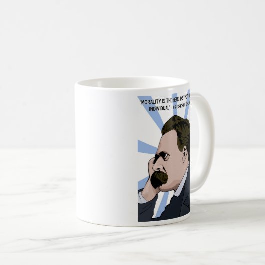 Nietzscheの顔写真 コーヒーマグカップ (正面右)