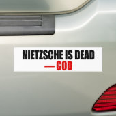 Nietzscheは死んでいます バンパーステッカー (車上)