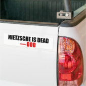 Nietzscheは死んでいます バンパーステッカー (トラック上)