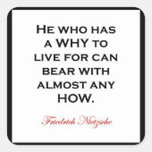 Nietzsche Frankl – なぜどんな方法でも耐えられる理由を持つ人 スクエアシール (正面)