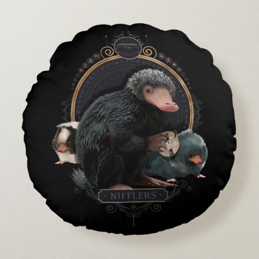 NIFFLER™sアールヌーボーポートレート ラウンドクッション (正面)