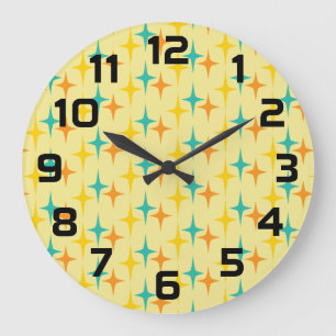 Nifty fifties - triple star clock ラージ壁時計