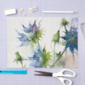 NIGELLA美しい青いフローラデコペ紙 薄葉紙 (クラフト)