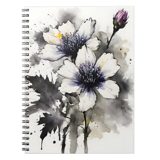 Nigella - Watercolor flowers ノートブック (正面)