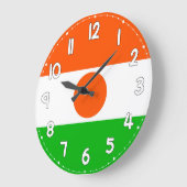Niger Flag Wall Clock – Patriotic Home & Office De ラージ壁時計 (傾斜)