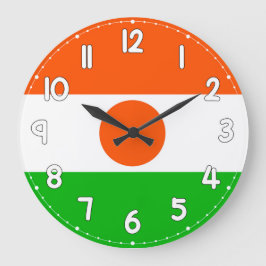 Niger Flag Wall Clock – Patriotic Home & Office De ラージ壁時計