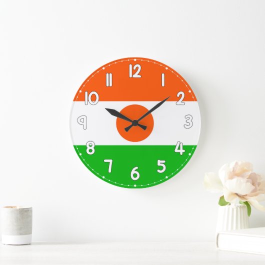 Niger Flag Wall Clock – Patriotic Home & Office De ラージ壁時計 (ホーム)