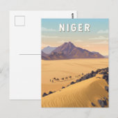 Niger Illustration Travel Art Vintage ポストカード (正面/裏面)