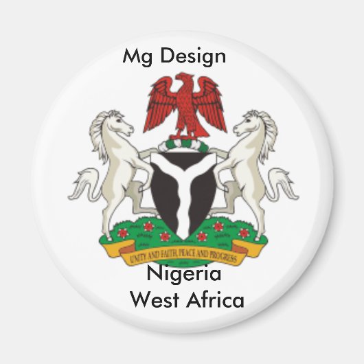 Nigeria_coa, Nigeria West Africa, Mgデザイン マグネット (正面)