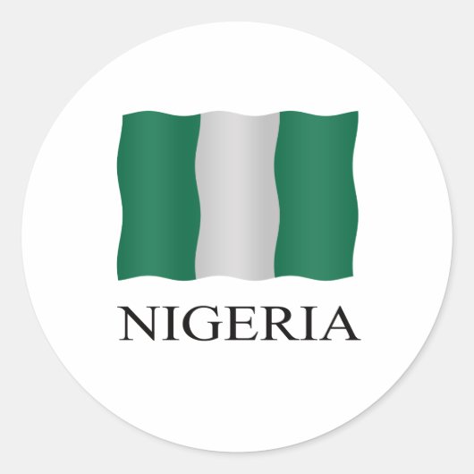 Nigeria flag ラウンドシール (正面)