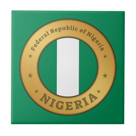 Nigeria Flag Badge タイル (正面)
