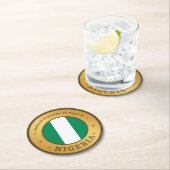Nigeria Flag Badge ラウンドペーパーコースター (インサイチュ)