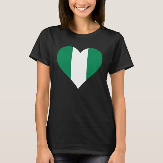 Nigeria Flag Heart Nigeria  Love Nigeria Tシャツ (正面)