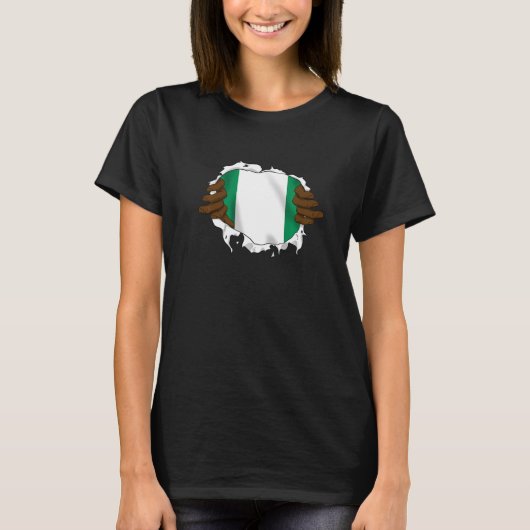 Nigeria Nigerian Africa Proud Heart Love Hands Pre Tシャツ (正面)