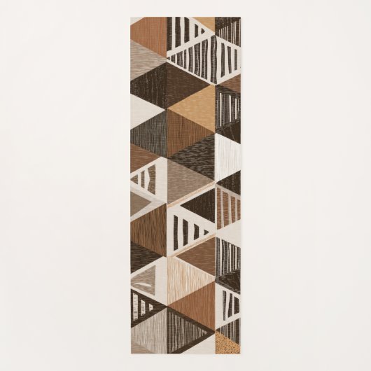 Nigerian patterns on a triangles background ヨガマット (正面)