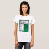 Nigerian Woman Nutritional Facts Shirt Tシャツ (正面フル)
