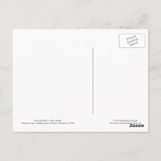 "Nigfall/Waterfall" - Noccalula秋 ポストカード (裏面)
