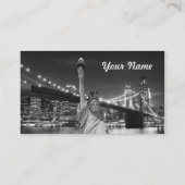 Nighのブルックリン橋そして自由の女神 名刺 (裏面)