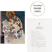 Night祈りの言葉のSt. John Chrysostom祈りの言葉カード プレイスカード