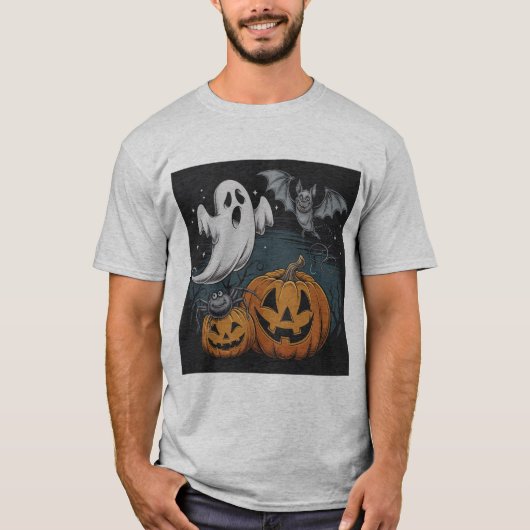 Night 不気味 FriendsハロウィーンTシャツ Tシャツ (正面)
