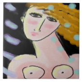 Night 2抽象芸術デジタルポートレートの女性 タイル (正面)