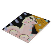 Night 2抽象芸術デジタルポートレートの女性 タイル (側面)