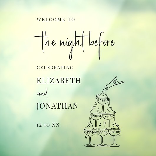 Night Before Rehearsal Dinner Mirror Welcome Sign ウィンドウサイン (シート3)